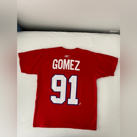 NHL GOMEZ 91 MONTREAL CANADIENS x REEBOK Red T Shirt in Small - Picture 3 of 6